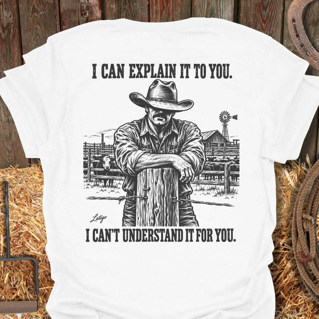 Latigo Cowboy Explain It Tee T-Shirt S / White