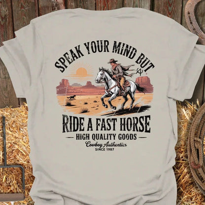 Latigo Cowboy Fast Horse  Tee Natural / S