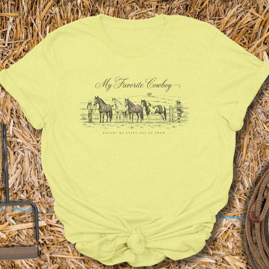 Latigo Cowboy Favorite Cowboy Tee T-Shirt S / Cornsilk