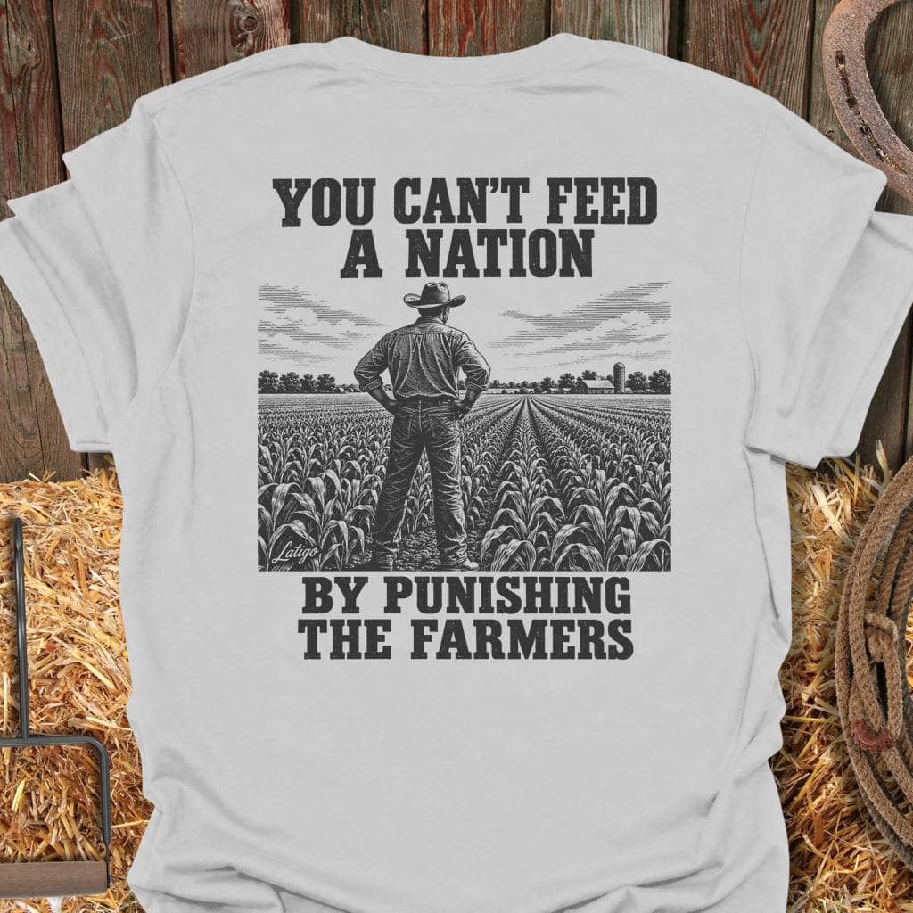Latigo Cowboy Feed A Nation Tee T-Shirt S / Ice Grey
