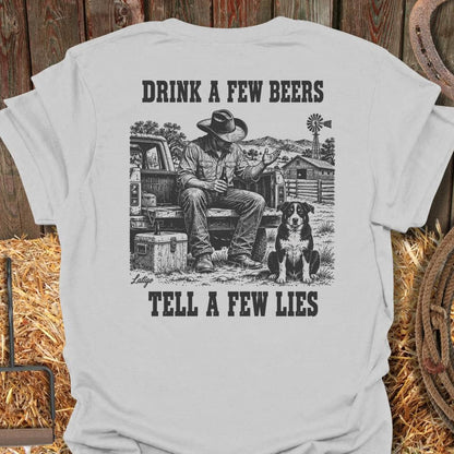 Latigo Cowboy Few Beers Tee T-Shirt S / Ice Grey