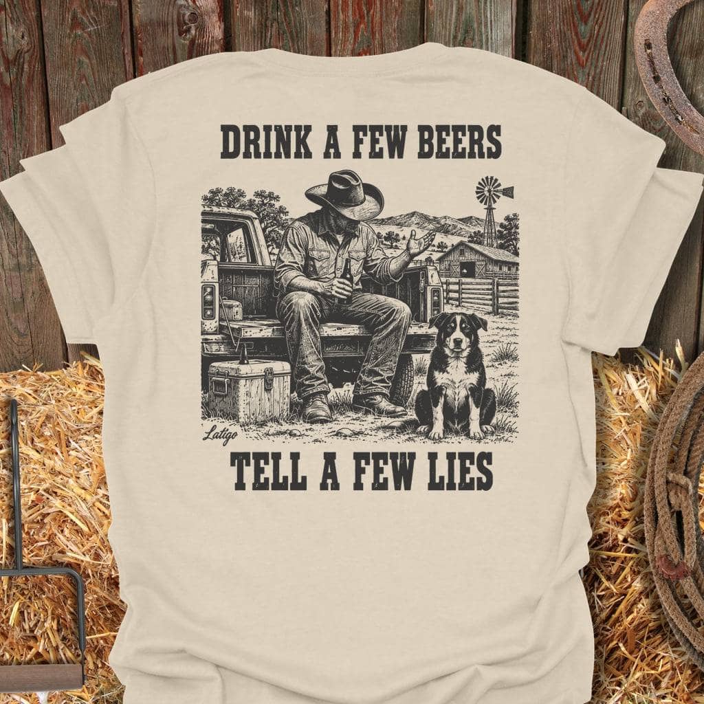 Latigo Cowboy Few Beers Tee T-Shirt S / Natural