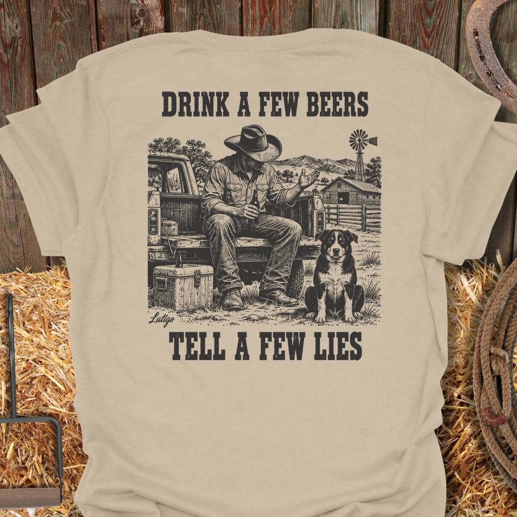 Latigo Cowboy Few Beers Tee T-Shirt S / Sand