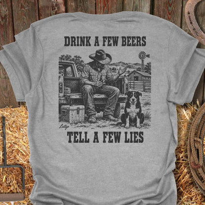 Latigo Cowboy Few Beers Tee T-Shirt S / Sport Grey