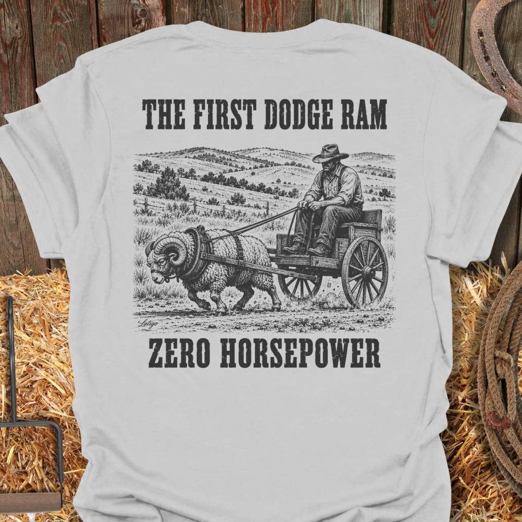Latigo Cowboy First Ram Tee T-Shirt S / Ice Grey