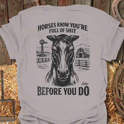 Latigo Cowboy Full Of It Tee Ice Grey / S
