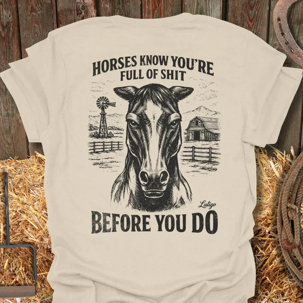Latigo Cowboy Full Of It Tee Natural / S