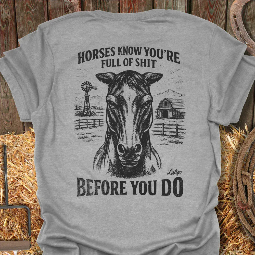 Latigo Cowboy Full Of It Tee Sport Grey / S