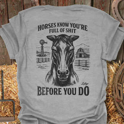 Latigo Cowboy Full Of It Tee Sport Grey / S