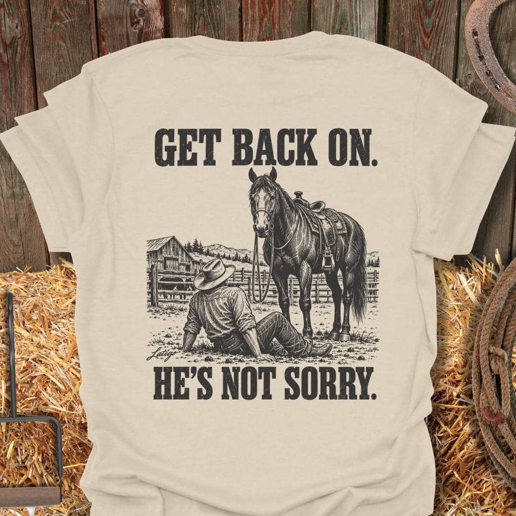 Latigo Cowboy Get Back On Tee T-Shirt S / Natural