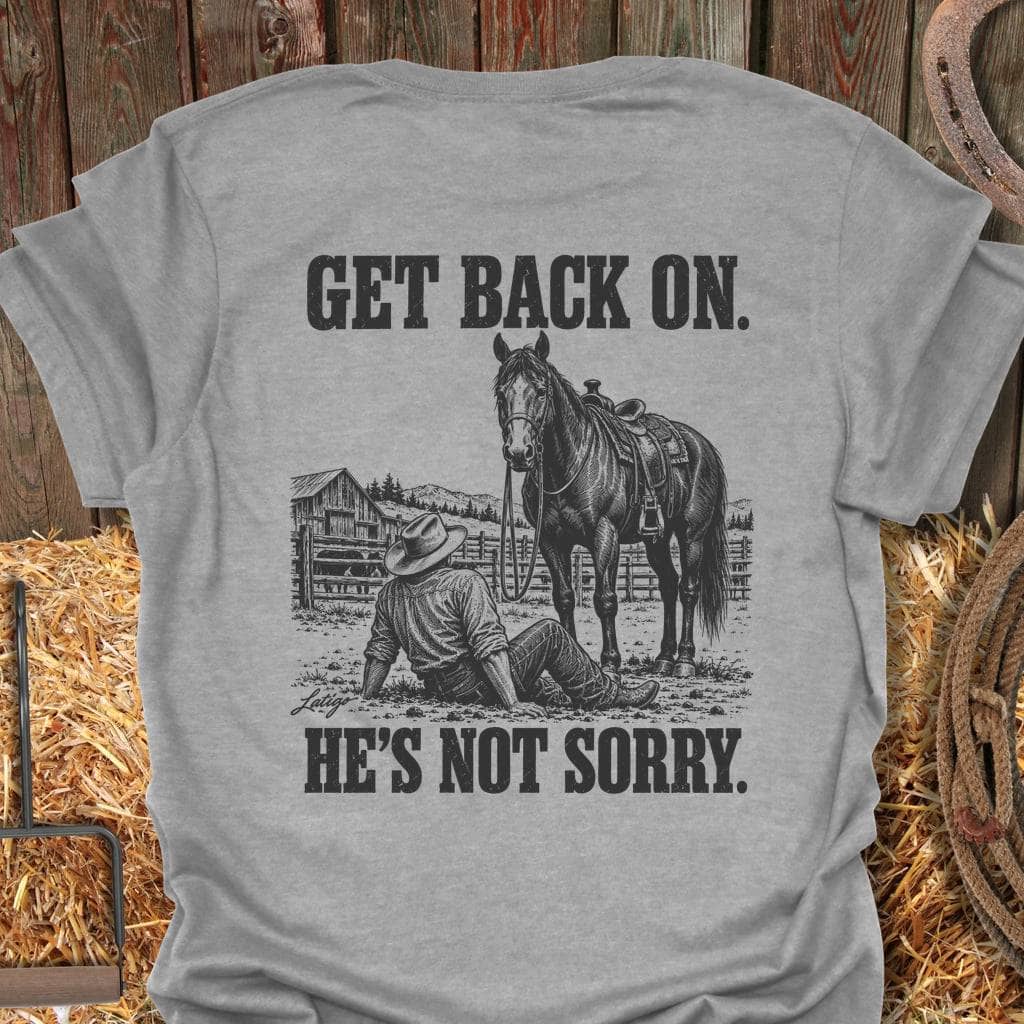 Latigo Cowboy Get Back On Tee T-Shirt S / Sport Grey