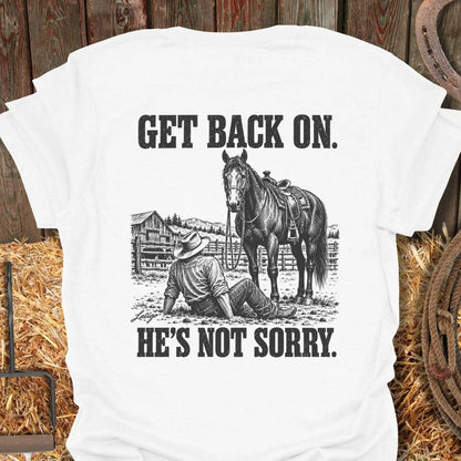 Latigo Cowboy Get Back On Tee T-Shirt S / White