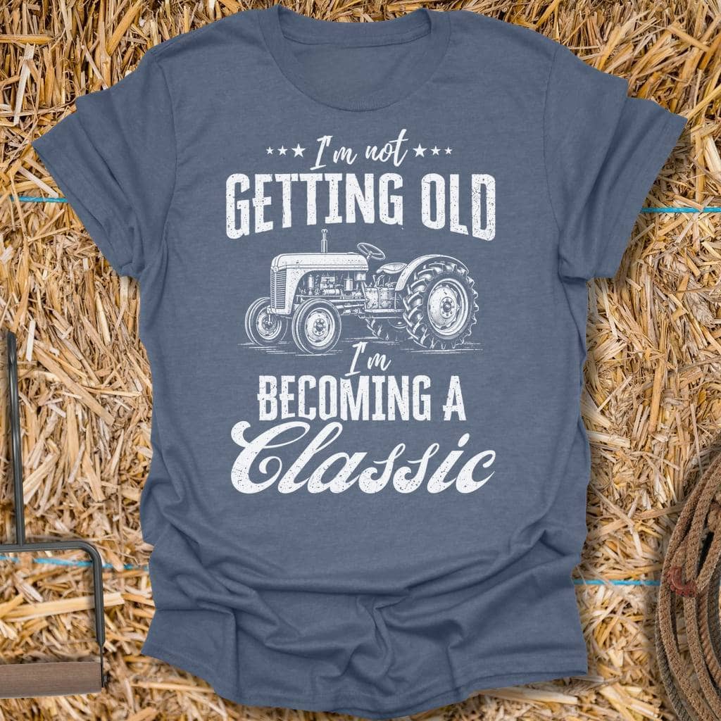 Latigo Cowboy Getting Old Tee T-Shirt S / Heather Indigo