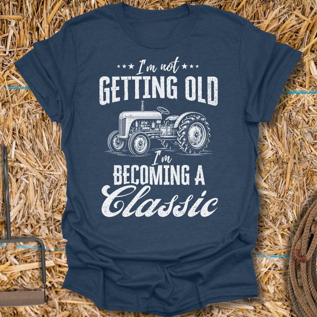 Latigo Cowboy Getting Old Tee T-Shirt S / Heather Navy
