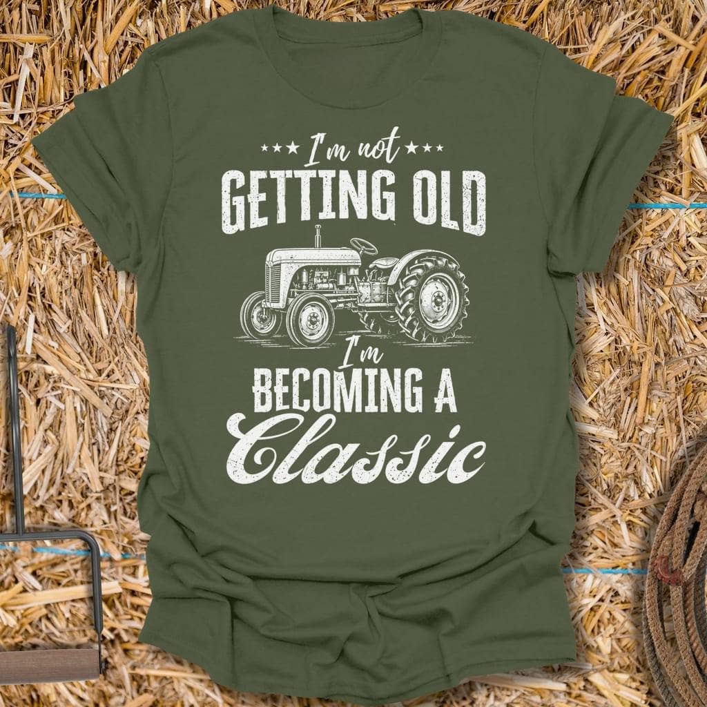 Latigo Cowboy Getting Old Tee T-Shirt S / Military Green
