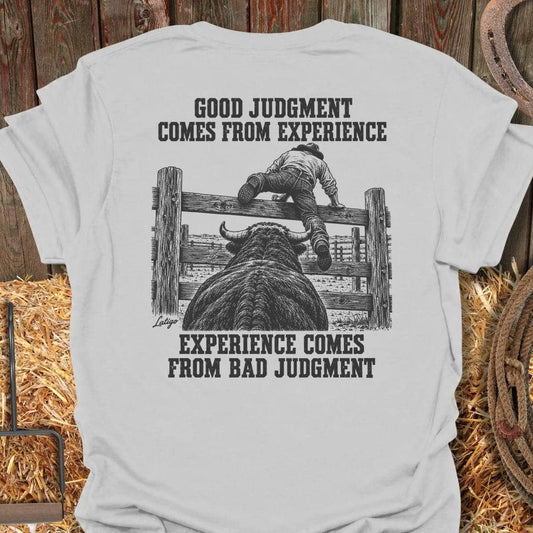 Latigo Cowboy Good Judgment Tee T-Shirt S / Ice Grey