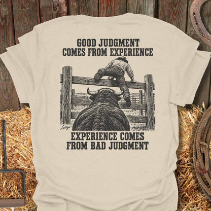Latigo Cowboy Good Judgment Tee T-Shirt S / Natural