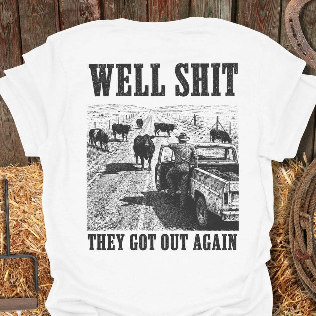 Latigo Cowboy Got Out Tee T-Shirt White / S