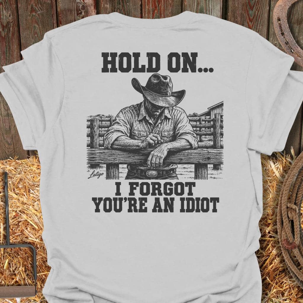 Latigo Cowboy Hold On Tee T-Shirt S / Ice Grey