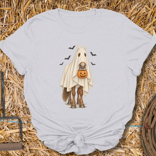 Latigo Cowboy Horse Boo Tee T-Shirt S / Ice Grey