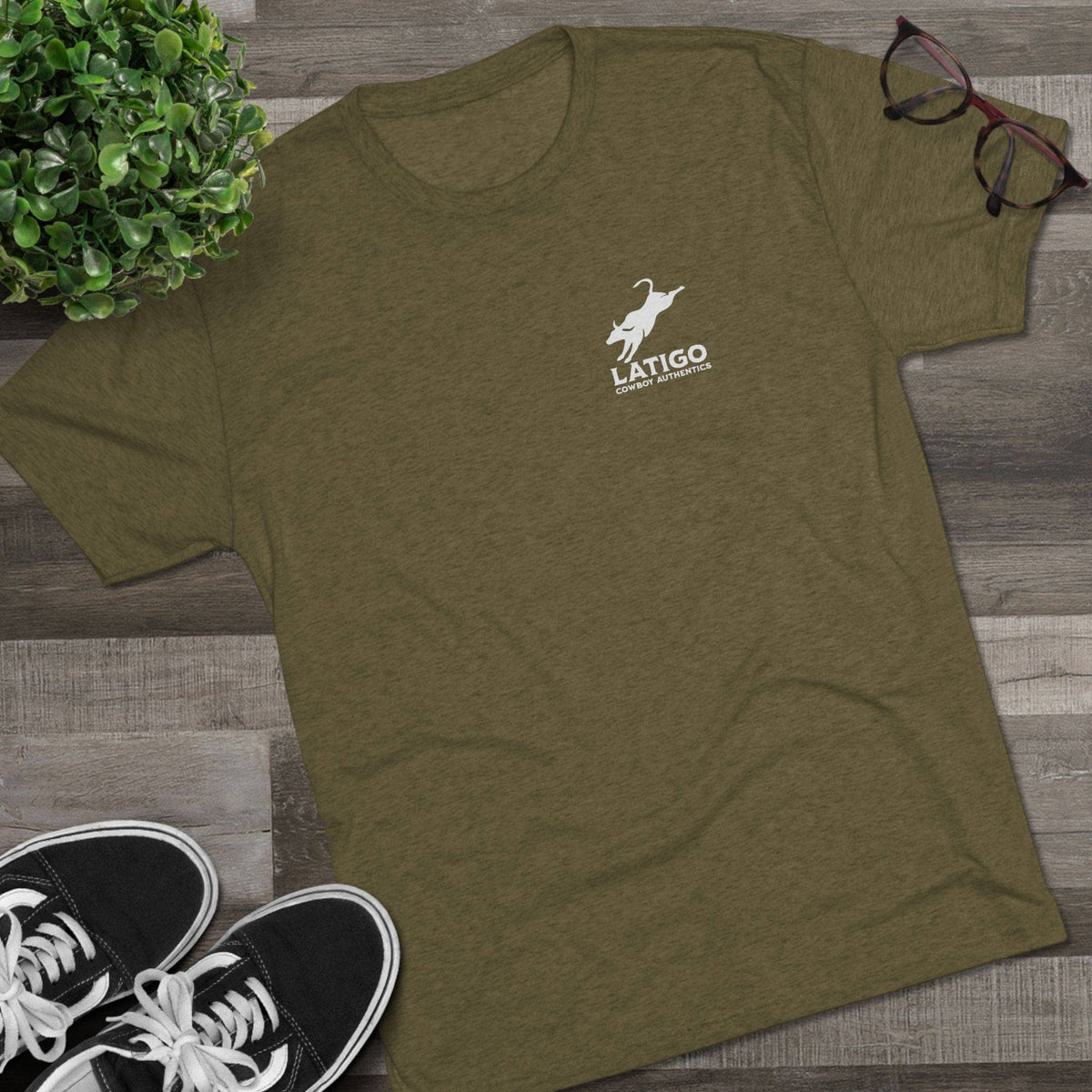 Latigo Cowboy Latigo Simple Unisex Tri-Blend Crew Tee T-Shirt