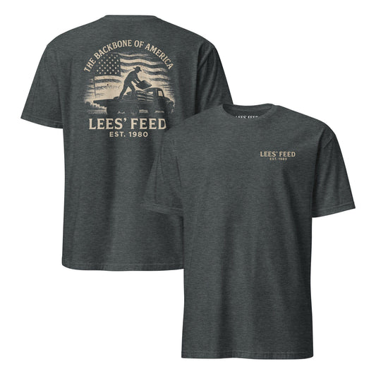 Latigo Cowboy Lees' Feed – The Backbone of America Tee Dark Heather / S