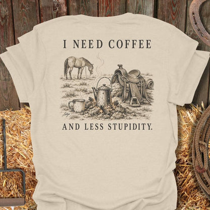 Latigo Cowboy Less Stupidity Tee T-Shirt S / Natural