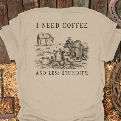 Latigo Cowboy Less Stupidity Tee T-Shirt S / Sand