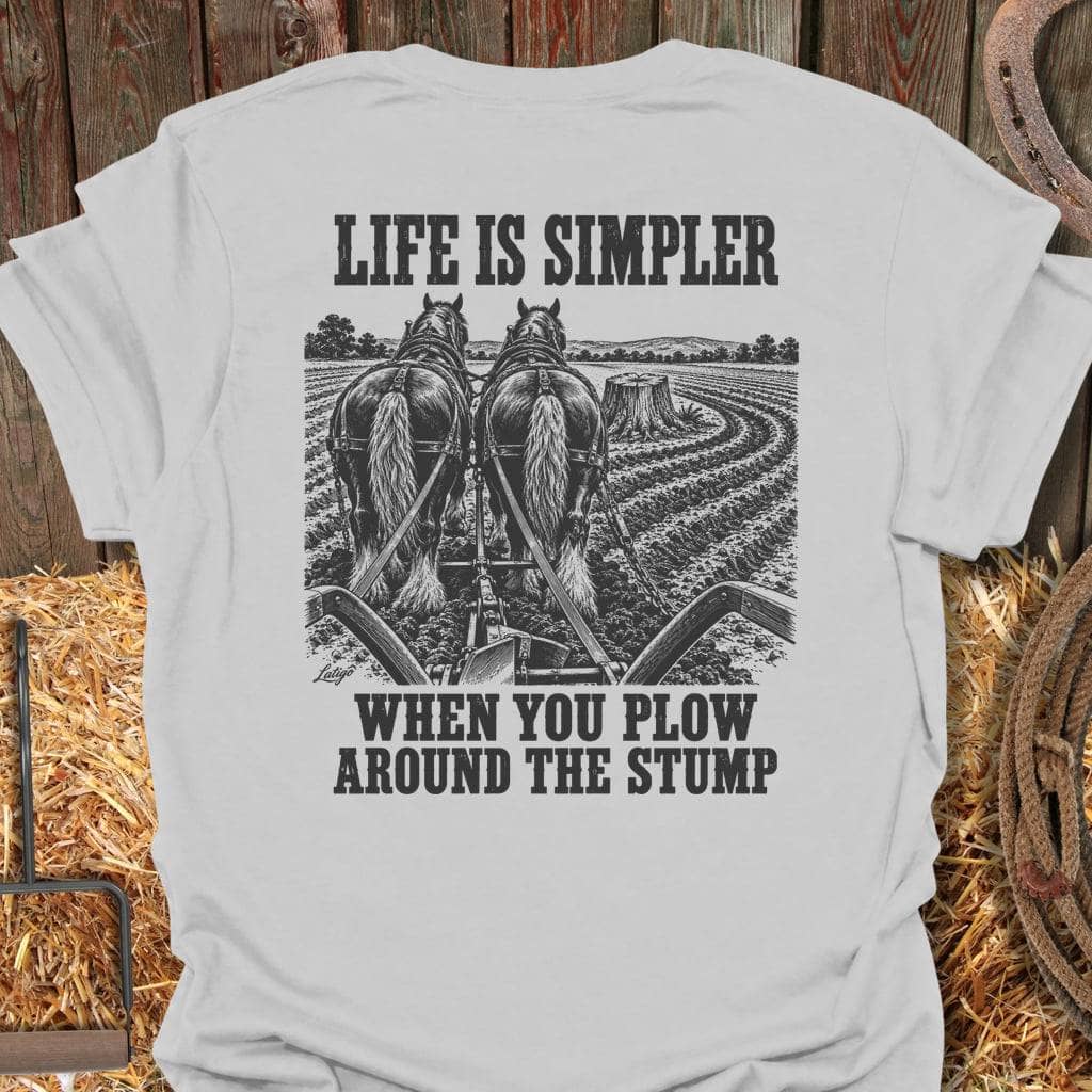 Latigo Cowboy Life Is Simpler Tee T-Shirt S / Ice Grey