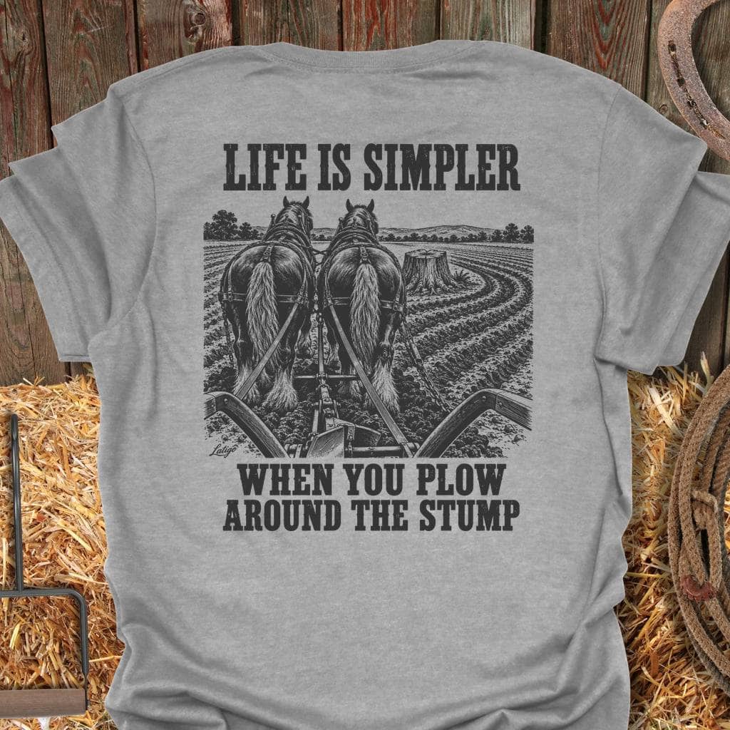 Latigo Cowboy Life Is Simpler Tee T-Shirt S / Sport Grey
