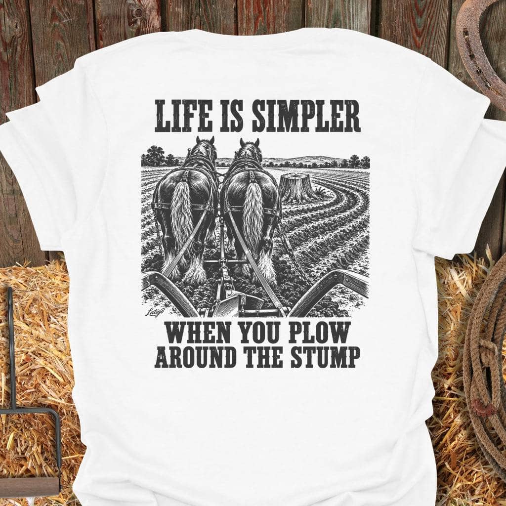 Latigo Cowboy Life Is Simpler Tee T-Shirt S / White