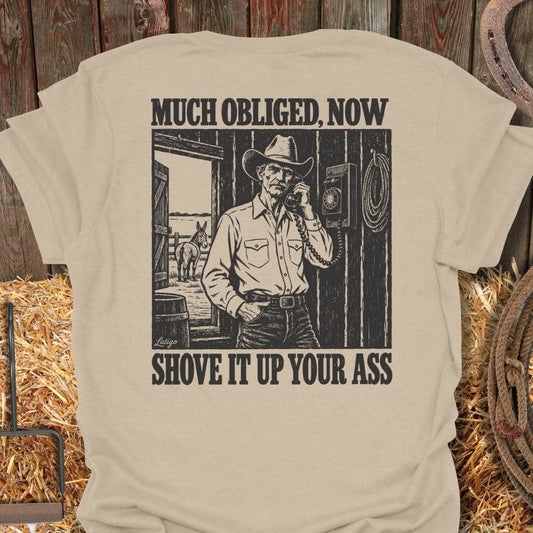 Latigo Cowboy Much Obliged Tee T-Shirt Sand / S