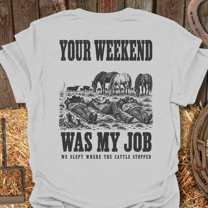 Latigo Cowboy My Job Tee T-Shirt Ice Grey / S