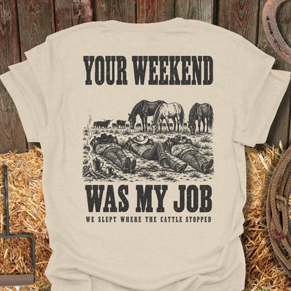 Latigo Cowboy My Job Tee T-Shirt Natural / S