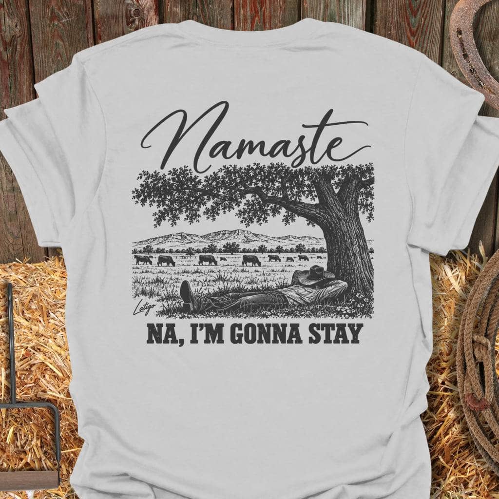 Latigo Cowboy Namaste Tee T-Shirt S / Ice Grey