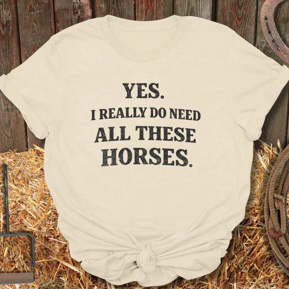 Latigo Cowboy Need Horses Tee T-Shirt Natural / S