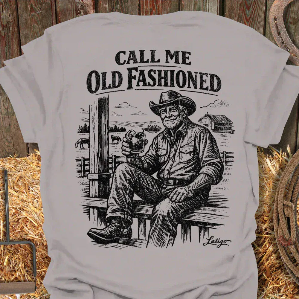 Latigo Cowboy Old Fashion Tee T-Shirt Ice Grey / S