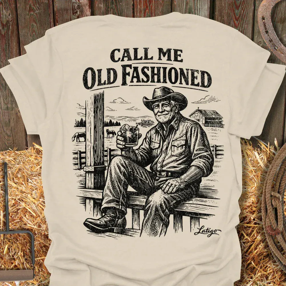 Latigo Cowboy Old Fashion Tee T-Shirt Natural / S