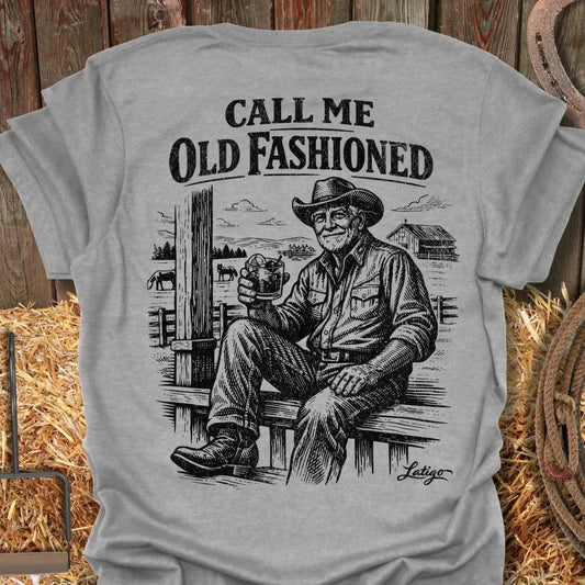 Latigo Cowboy Old Fashion Tee T-Shirt Sport Grey / S