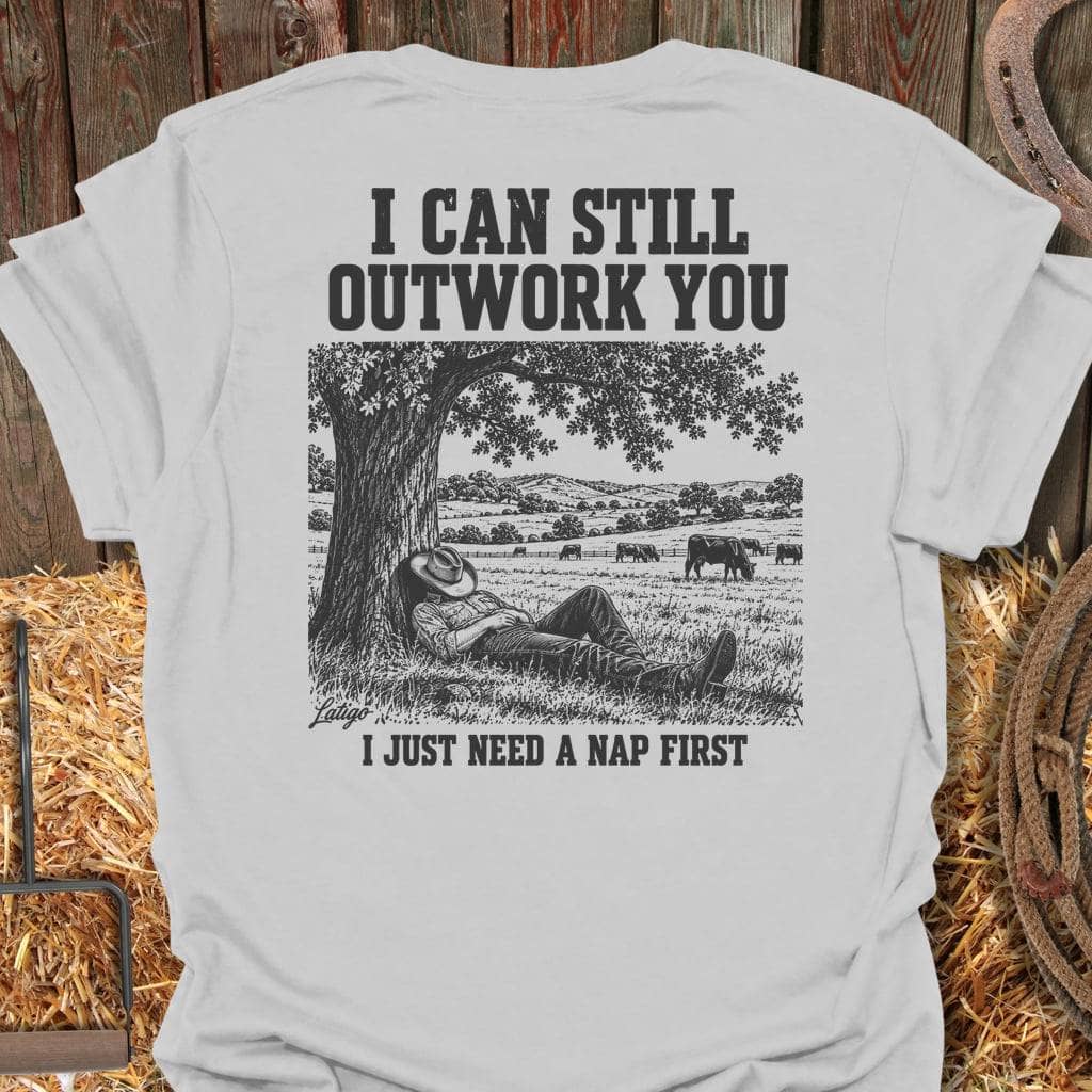 Latigo Cowboy Outwork You Tee T-Shirt S / Ice Grey