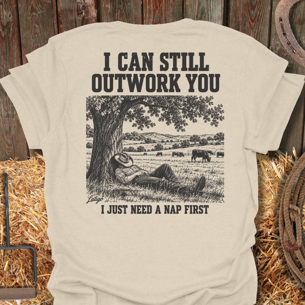 Latigo Cowboy Outwork You Tee T-Shirt S / Natural