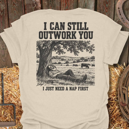 Latigo Cowboy Outwork You Tee T-Shirt S / Natural