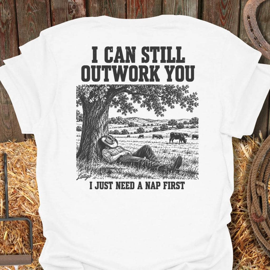 Latigo Cowboy Outwork You Tee T-Shirt S / White