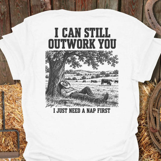 Latigo Cowboy Outwork You Tee T-Shirt S / White