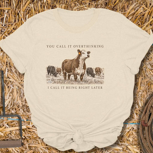 Latigo Cowboy Overthinking Tee T-Shirt Natural / S