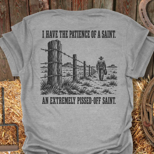 Latigo Cowboy Pissed-Off Saint Tee T-Shirt S / Sport Grey