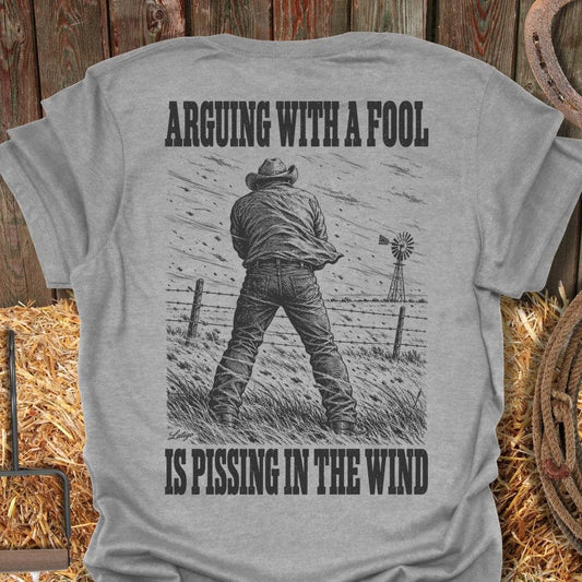 Latigo Cowboy Pissing Wind Tee T-Shirt Sport Grey / S