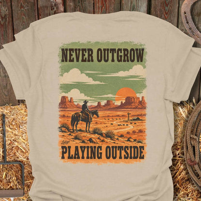 Latigo Cowboy Playing Outside Tee T-Shirt M / Sand