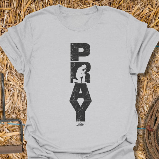 Latigo Cowboy Pray Tee T-Shirt S / Ice Grey