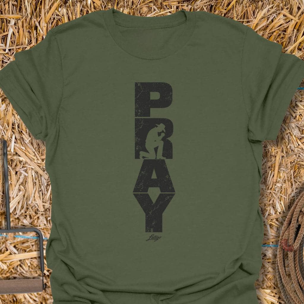 Latigo Cowboy Pray Tee T-Shirt S / Military Green